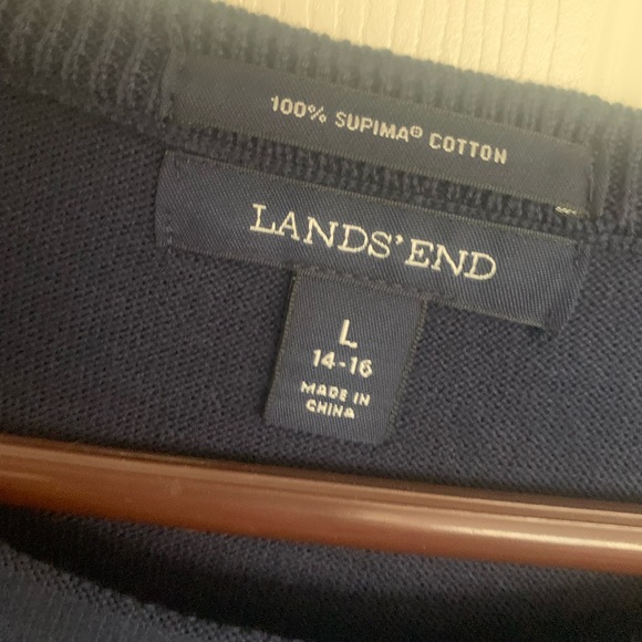 Like New Lands’ End Supima Cotton Classic Mid Weight Sweater SZ Large - Picture 7 of 8